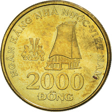 Coin, Vietnam, SOCIALIST REPUBLIC, 2000 Dông, 2003, Vantaa, MS(64), Brass