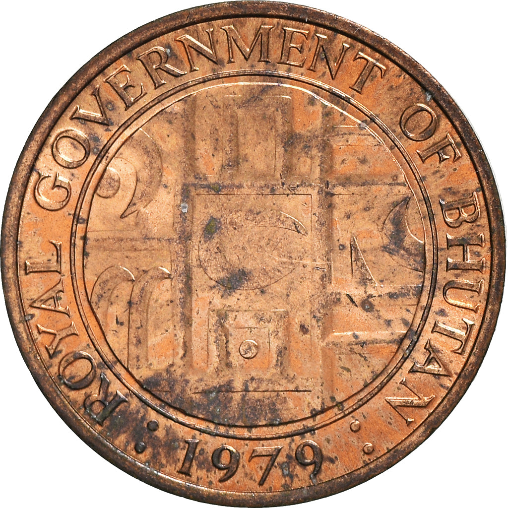 Coin, Bhutan, 5 Chetrums, 1979, AU(50-53), Bronze, KM:45