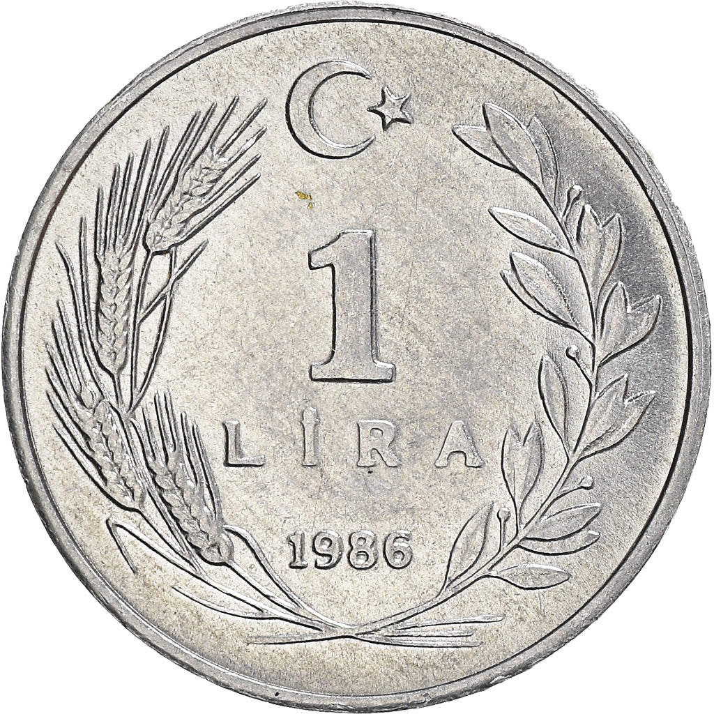 Coin, Turkey, Lira, 1986, EF(40-45), Aluminum, KM:962.2