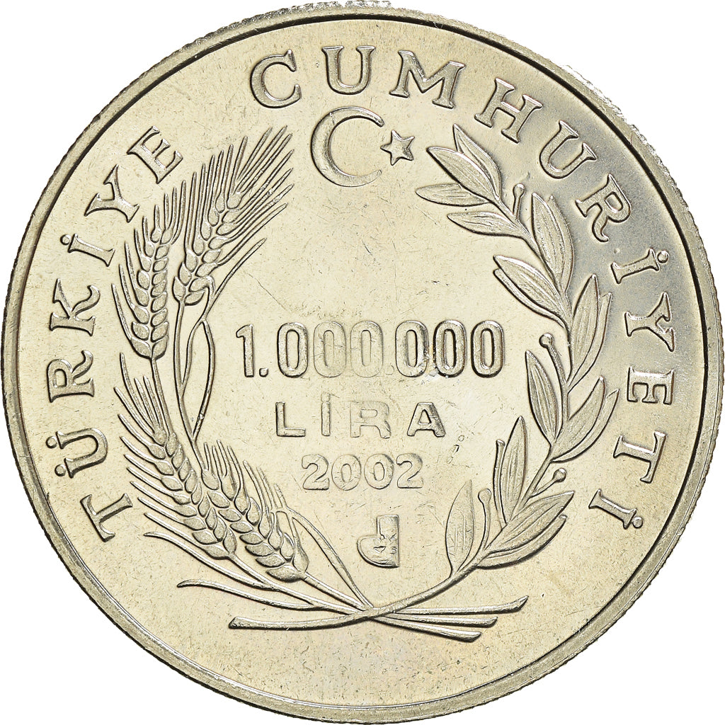 Coin, Turkey, 1 000 000 Lira, 2002, MS(64), Cupronickel