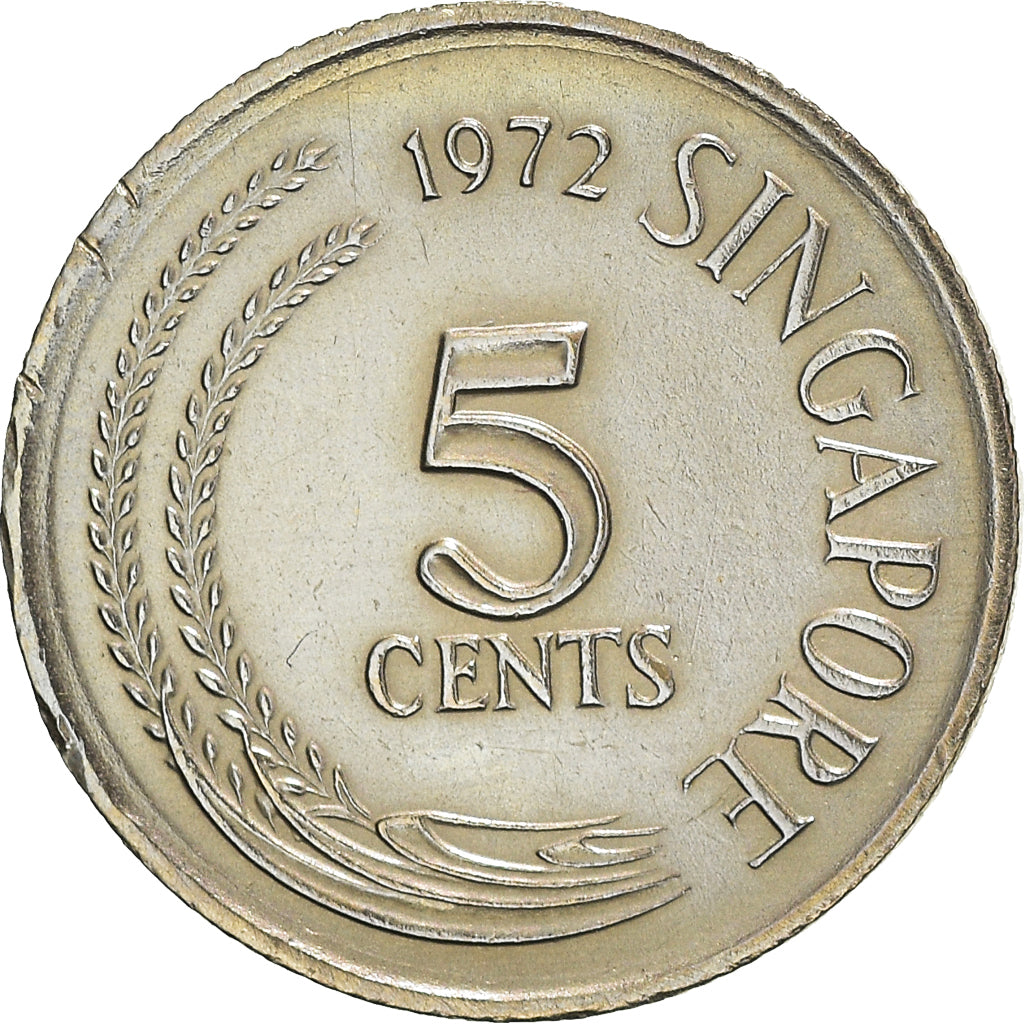 Moneda, Singapur, 5 Cents, 1972, Singapore Mint, MBC+, Cobre - níquel, KM:2