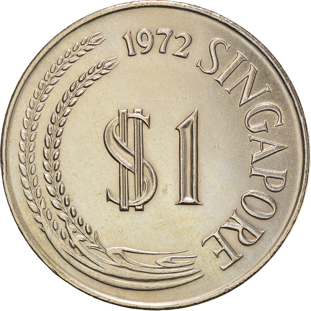 Coin, Singapore, Dollar, 1972, AU(50-53), Copper-nickel