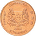Coin, Singapore, Cent, 2002, Singapore Mint, AU(55-58), Copper Plated Zinc