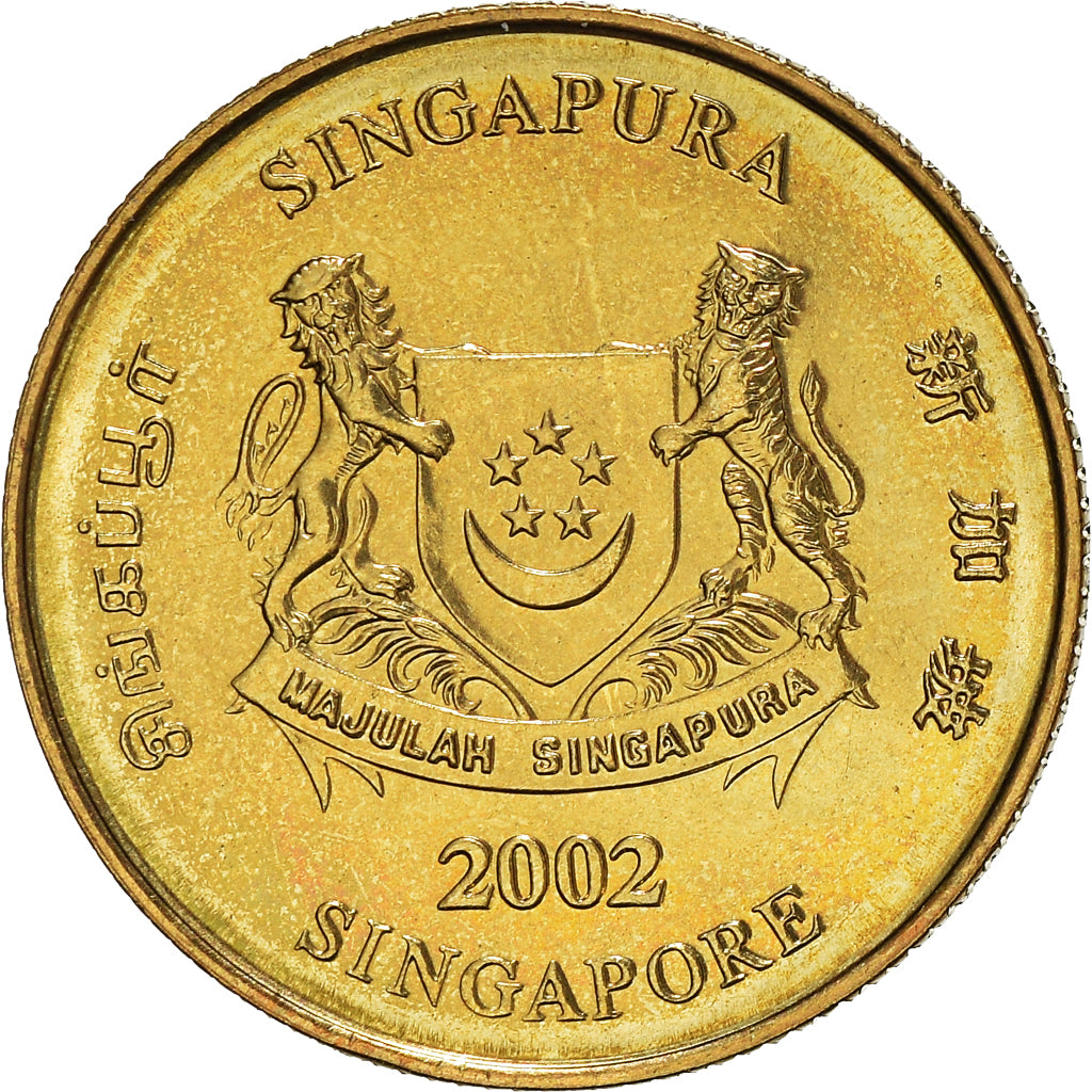Monnaie, Singapour, 5 Cents, 2002, Singapore Mint, SPL, Bronze-Aluminium, KM:99