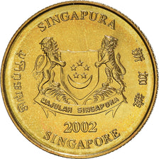 Monnaie, Singapour, 5 Cents, 2002, Singapore Mint, SPL, Bronze-Aluminium, KM:99