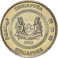 Coin, Singapore, 10 Cents, 2002, Singapore Mint, MS(63), Copper-nickel, KM:100