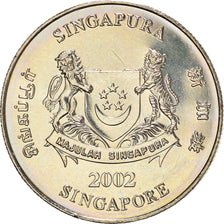 Coin, Singapore, 20 Cents, 2002, Singapore Mint, MS(63), Copper-nickel, KM:101