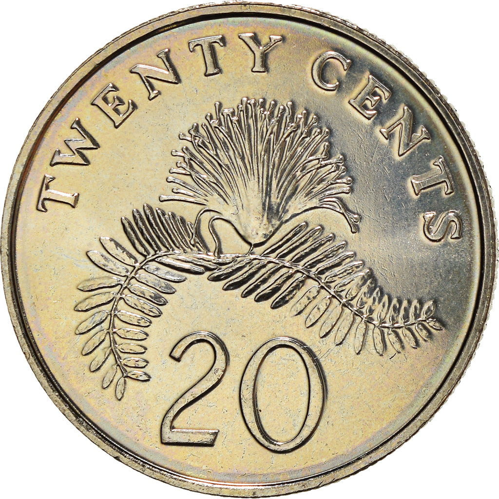 Coin, Singapore, 20 Cents, 2002, Singapore Mint, MS(63), Copper-nickel, KM:101