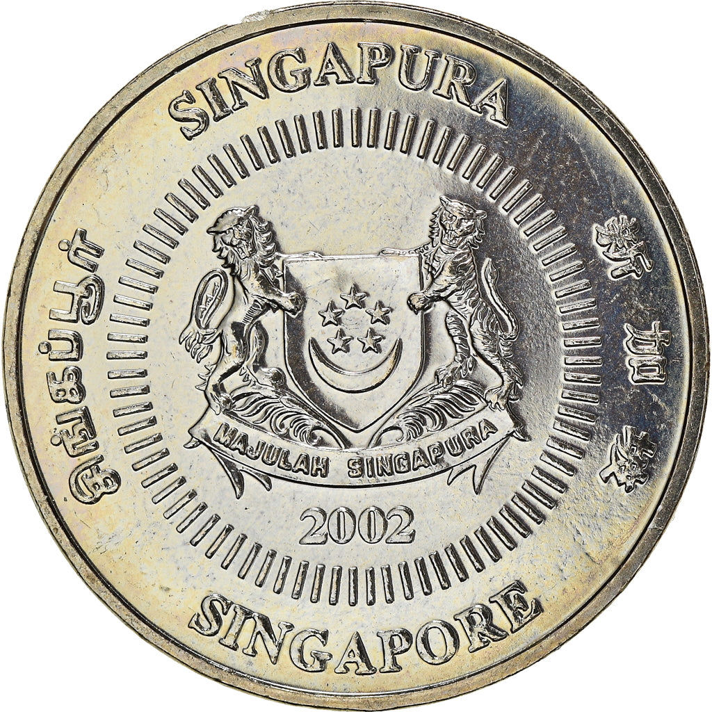 Coin, Singapore, 50 Cents, 2002, Singapore Mint, MS(63), Copper-nickel, KM:102