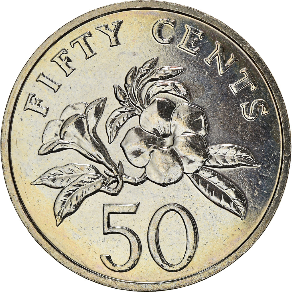 Coin, Singapore, 50 Cents, 2002, Singapore Mint, MS(63), Copper-nickel, KM:102