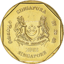 Coin, Singapore, Dollar, 2002, Singapore Mint, MS(63), Aluminum-Bronze, KM:103
