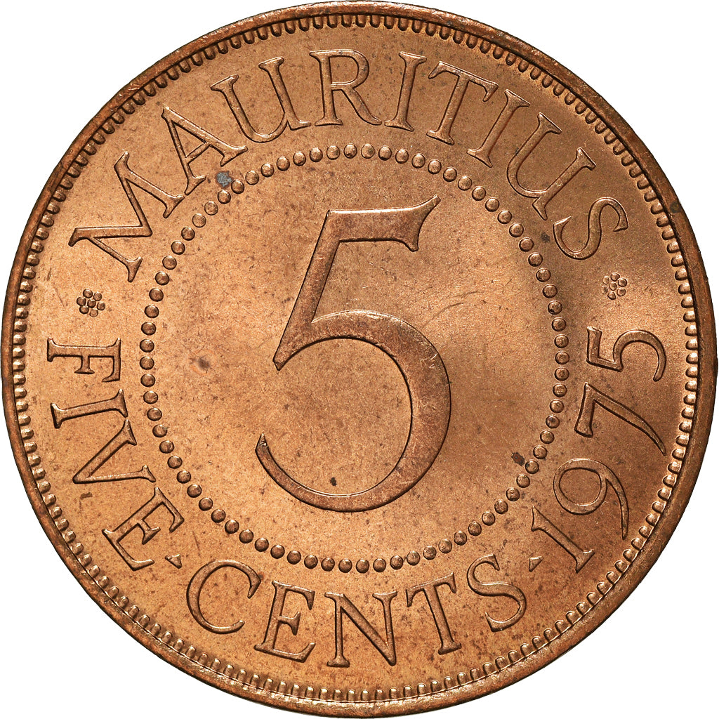Munten, Mauritius, Elizabeth II, 5 Cents, 1975, PR, Bronzen, KM:34