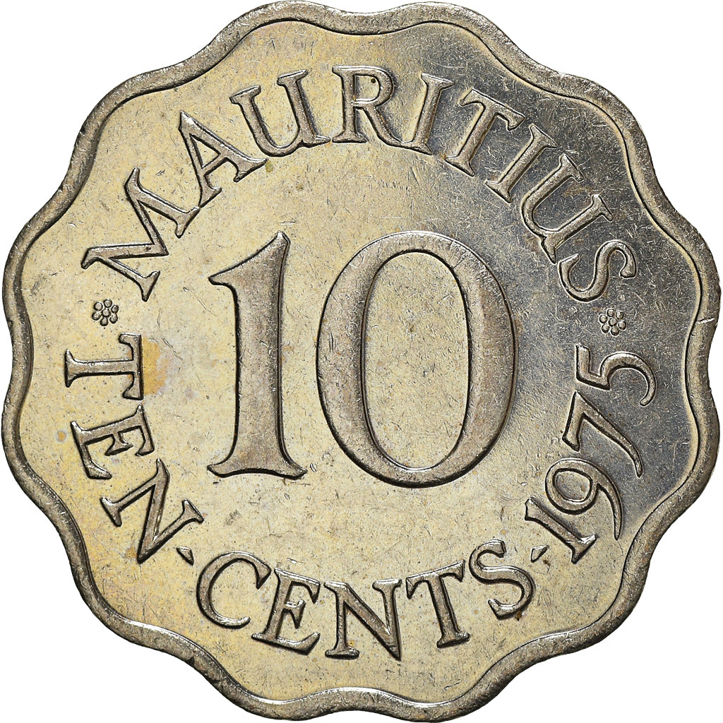 Coin, Mauritius, Elizabeth II, 10 Cents, 1975, AU(55-58), Copper-nickel, KM:33