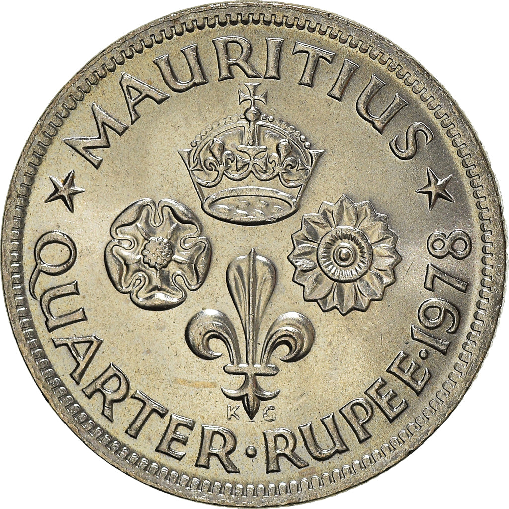 Münze, Mauritius, Elizabeth II, 1/4 Rupee, 1978, UNZ+, Kupfer-Nickel, KM:36