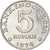 Moneda, Indonesia, 5 Rupiah, 1974, SC+, Aluminio, KM:37