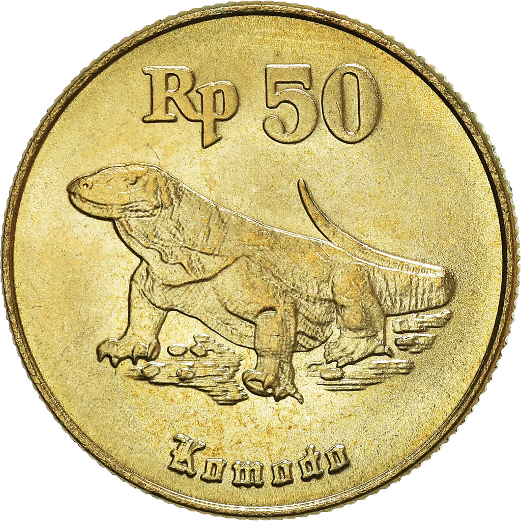 Coin, Indonesia, 50 Rupiah, 1998, MS(64), Aluminum-Bronze, KM:52
