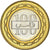 Moneda, Bahréin, Hamed Bin Isa, 100 Fils, 2002/AH1423, EBC+, Bimetálico, KM:26