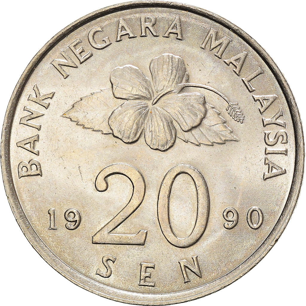 Monnaie, Malaysie, 20 Sen, 1990, SPL, Cupro-nickel, KM:52