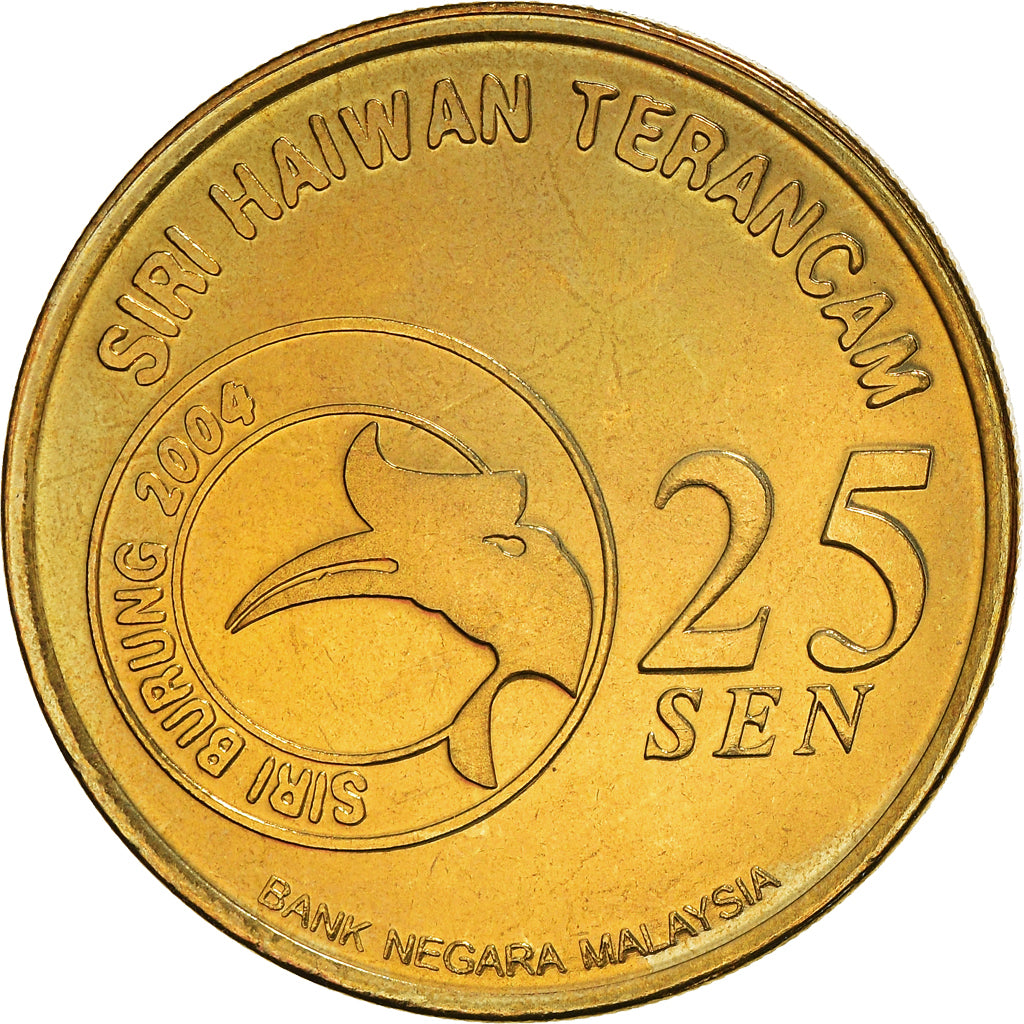 Münze, Malaysia, 25 Sen, 2004, UNZ, laiton