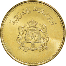 Coin, Morocco, al-Hassan II, 5 Santimat, 1987, Paris, MS(63), Aluminum-Bronze