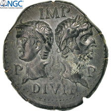 Monnaie, Dupondius, Nîmes, Gradée, NGC, XF, Strike 4/5, Surface 4/5, Adjusted