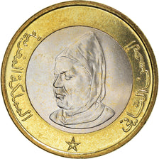 Coin, Morocco, al-Hassan II, 10 Dirhams, 1995, MS(63), Bi-Metallic, KM:92