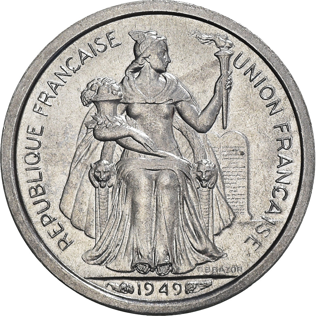 Coin, FRENCH OCEANIA, 50 Centimes, 1949, MS(65-70), Aluminum, KM:1