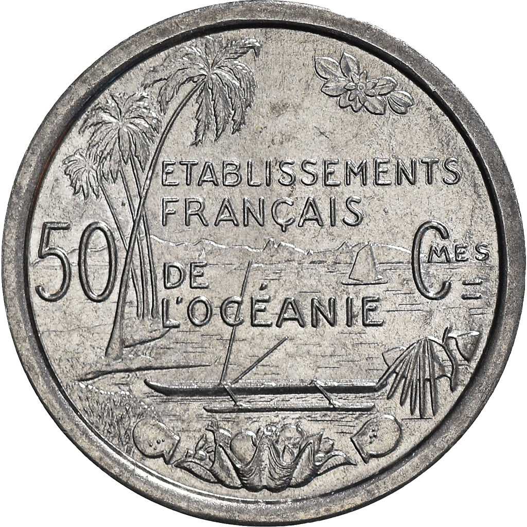 Coin, FRENCH OCEANIA, 50 Centimes, 1949, MS(65-70), Aluminum, KM:1