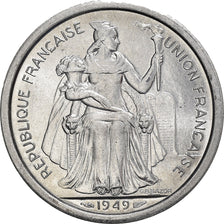 Coin, FRENCH OCEANIA, 2 Francs, 1949, MS(65-70), Aluminum, KM:3