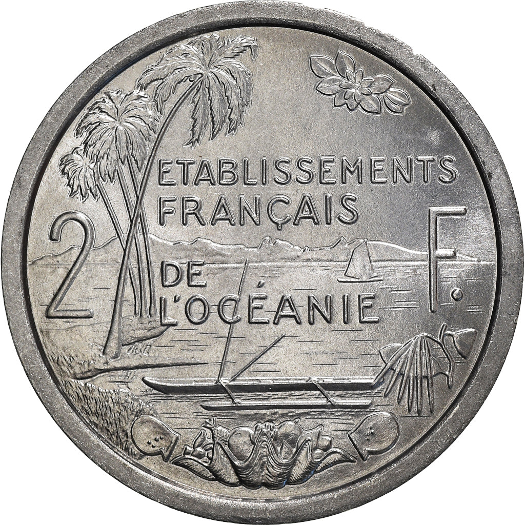 Coin, FRENCH OCEANIA, 2 Francs, 1949, MS(65-70), Aluminum, KM:3
