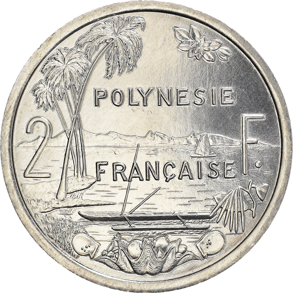 Coin, French Polynesia, 2 Francs, 2001, Paris, MS(65-70), Aluminum, KM:10
