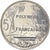 Moeda, Polinésia Francesa, 5 Francs, 2001, Paris, MS(64), Alumínio, KM:12