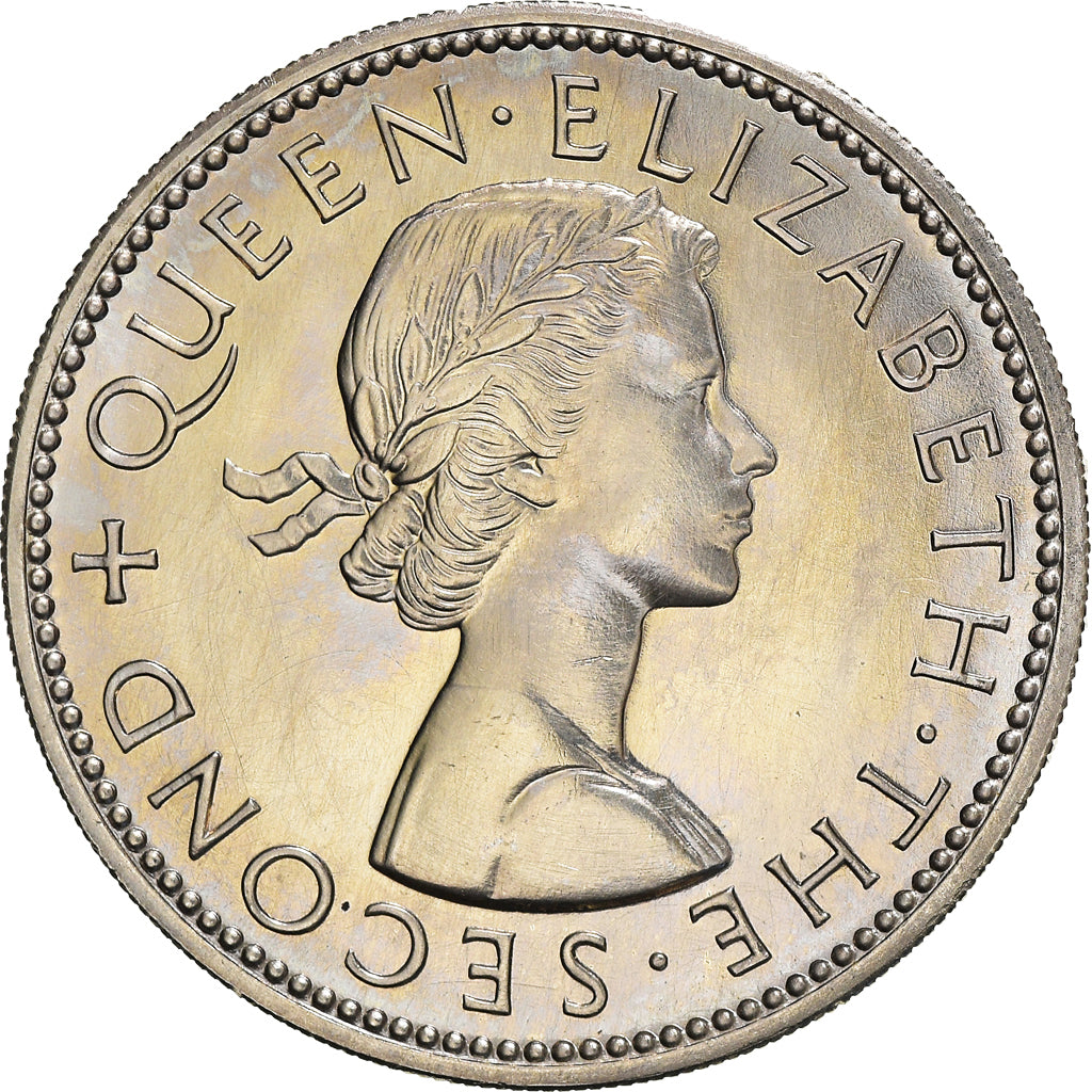 Moeda, Nova Zelândia, Elizabeth II, Florin, 1965, MS(63), Cobre-níquel