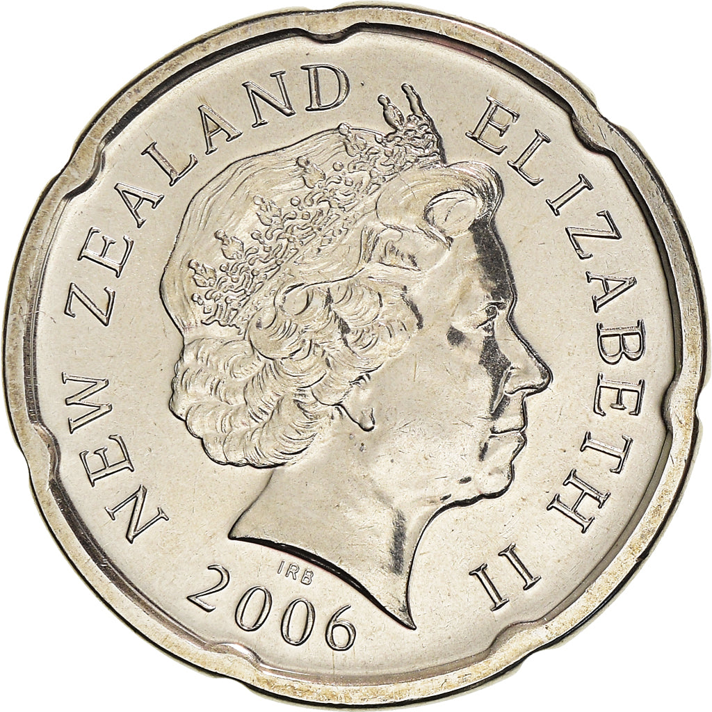 Moneta, Nowa Zelandia, Elizabeth II, 20 Cents, 2006, MS(64), Nickel platerowany
