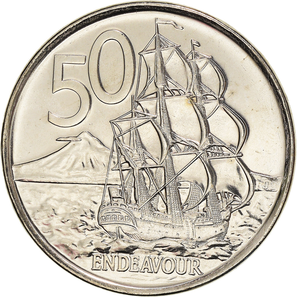 Moneta, Nowa Zelandia, Elizabeth II, 50 Cents, 2006, MS(64), Nickel platerowany