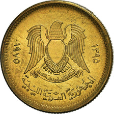 Moneta, Libia, Dirham, 1975, MS(60-62), Mosiądz powlekany stalą, KM:12