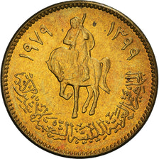 Coin, Libya, 5 Dirham, 1979, MS(63), Brass Clad Steel, KM:19