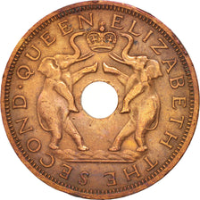 Rhodesia e Nyasaland, Elizabeth II, Penny, 1958, British Royal Mint, BB, Bron...