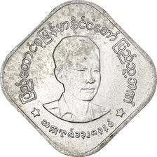 Coin, Myanmar, 10 Pyas, 1966, AU(50-53), Aluminum, KM:40