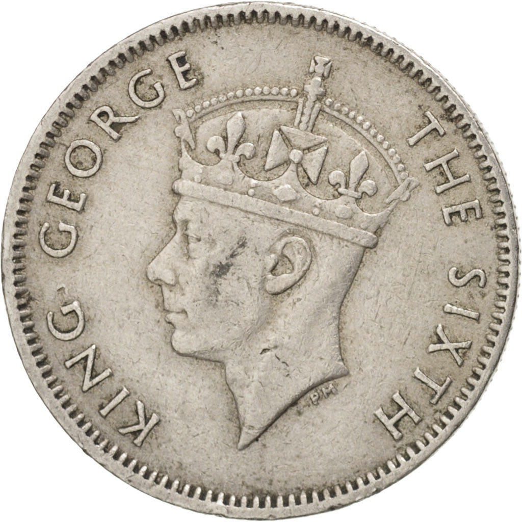 MAURITIUS, 1/4 Rupee, 1951, KM #27, EF(40-45), Copper-Nickel, 19, 2.89