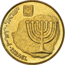 Moneta, Israel, 10 Agorot, 1997, AU(55-58), Aluminium-Brąz, KM:173