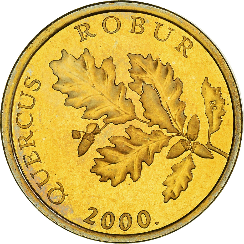 Coin, Croatia, 5 Lipa, 2000, Proof, MS(65-70), Brass plated steel, KM:15