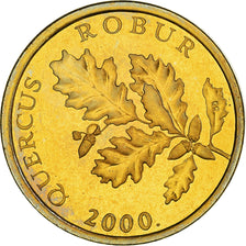 Coin, Croatia, 5 Lipa, 2000, Proof, MS(65-70), Brass plated steel, KM:15