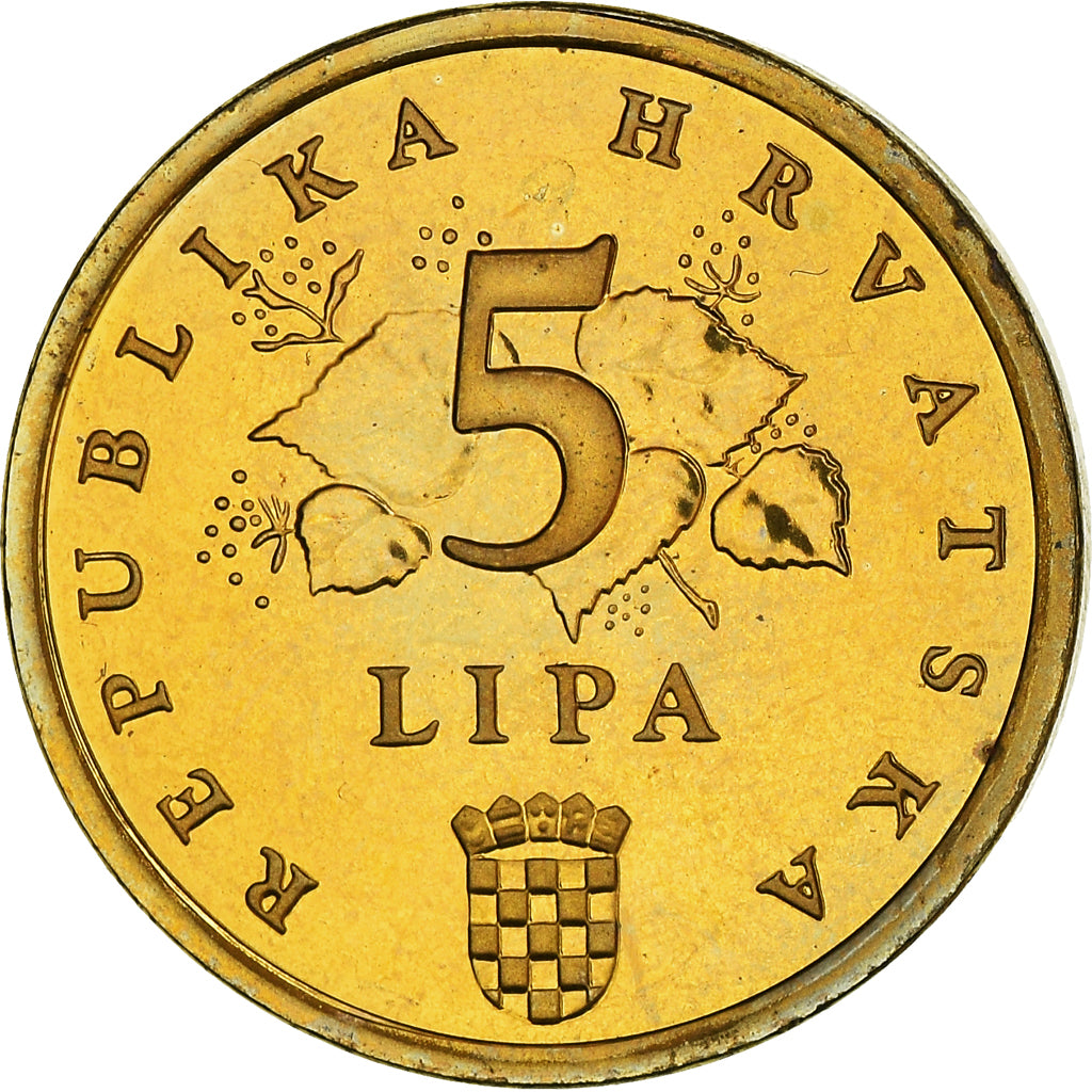 Coin, Croatia, 5 Lipa, 2000, Proof, MS(65-70), Brass plated steel, KM:15