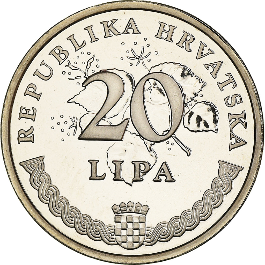 Coin, Croatia, 20 Lipa, 2000, Proof, MS(65-70), Nickel plated steel, KM:17