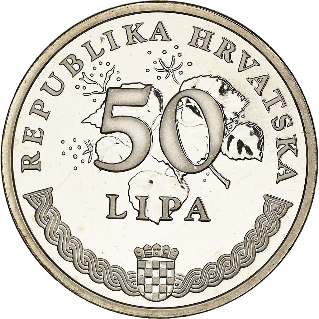 Coin, Croatia, 50 Lipa, 2000, Proof, MS(65-70), Nickel plated steel, KM:19