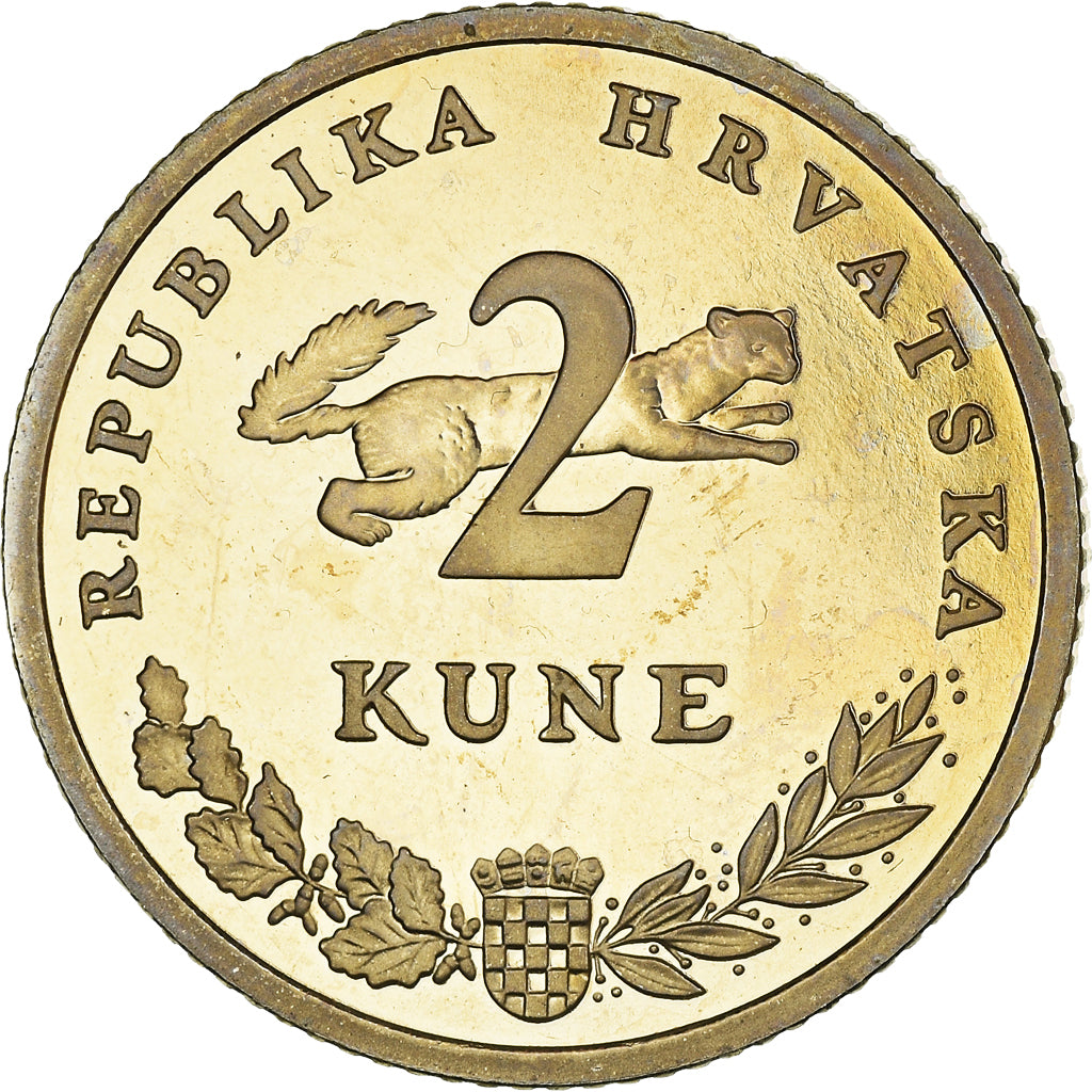Coin, Croatia, 2 Kune, 2000, Proof, MS(65-70), Copper-Nickel-Zinc, KM:21