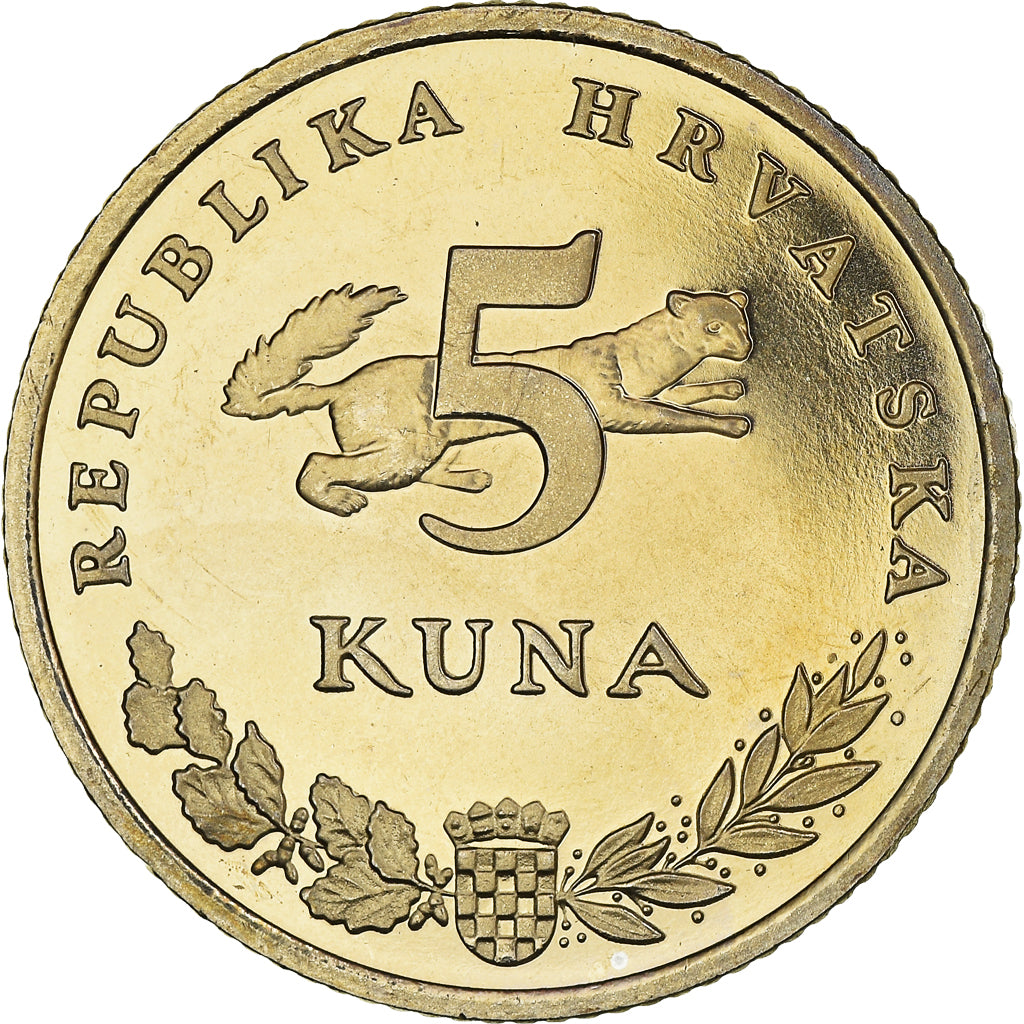 Coin, Croatia, 5 Kuna, 2000, MS(65-70), Copper-Nickel-Zinc, KM:23