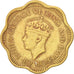 CEYLON, 10 Cents, 1944, KM #118, EF(40-45), Nickel-Brass, 23, 4.29