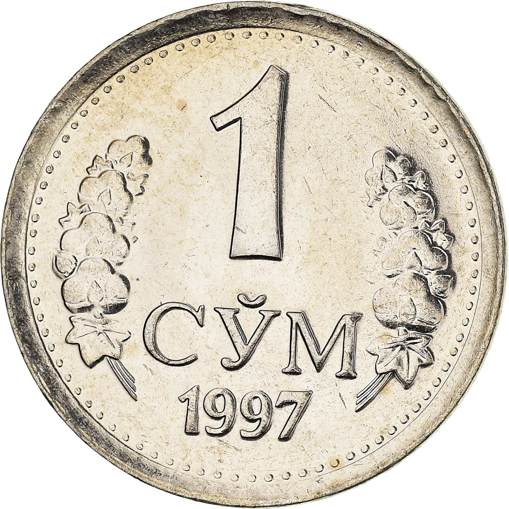 Coin, Uzbekistan, Som, 1997, MS(63), Nickel Clad Steel, KM:8